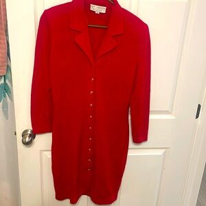 Vintage St John Long Cardigan with Collar-8